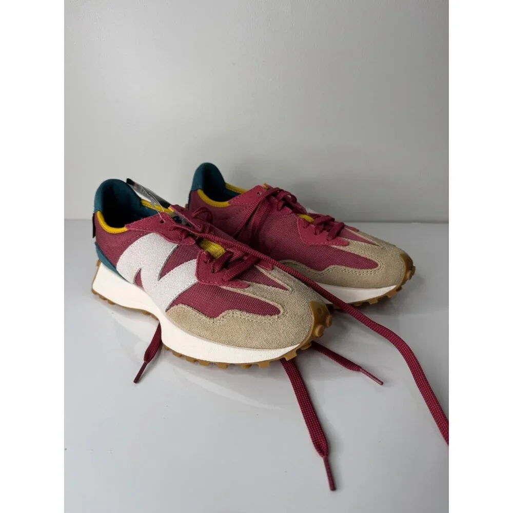 NEW New Balance Lifestyle Mens Shoes Size EU 40 US 7 Burgundy Teal Mustard Tan - Picture 2 of 6